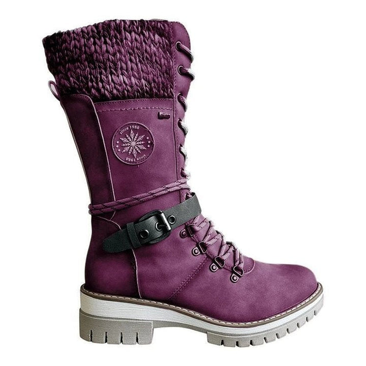 Dravelle | Damen Winterstiefel mit Schnürung und Strickschaft - Image 6