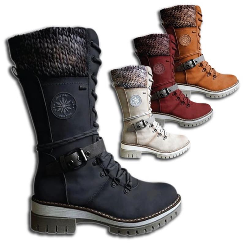 Dravelle | Damen Winterstiefel mit Schnürung und Strickschaft - Image 8