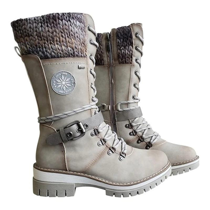 Dravelle | Damen Winterstiefel mit Schnürung und Strickschaft - Image 9
