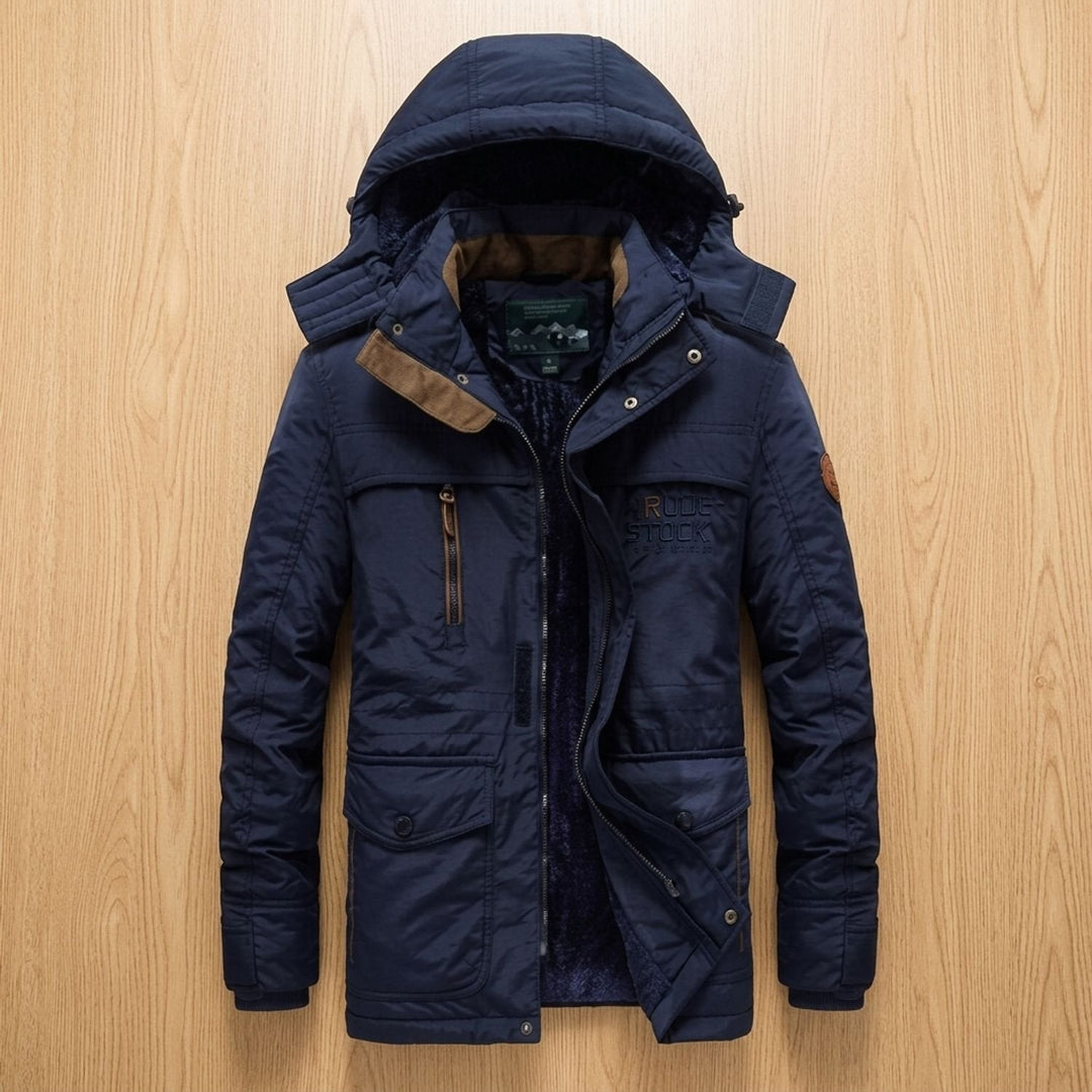 Draven | Herren Winterjacke Gefütterte Parka mit Kapuze - Black - Image 3