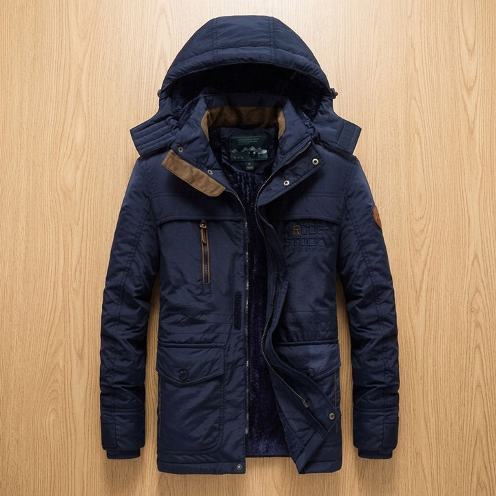 Draven | Herren Winterjacke Gefütterte Parka mit Kapuze - Black - Image 3