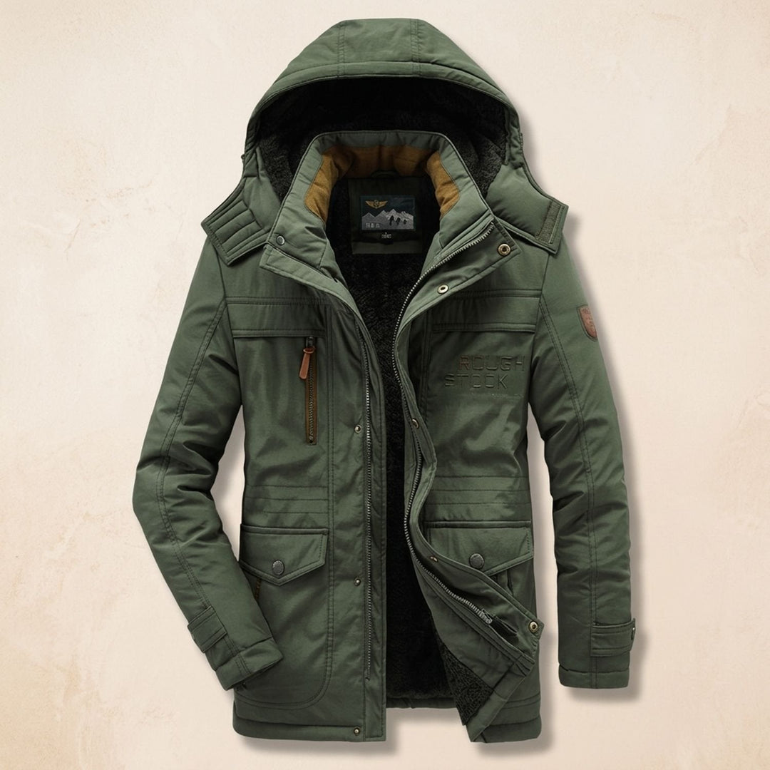 Draven | Herren Winterjacke Gefütterte Parka mit Kapuze - Black - Image 4