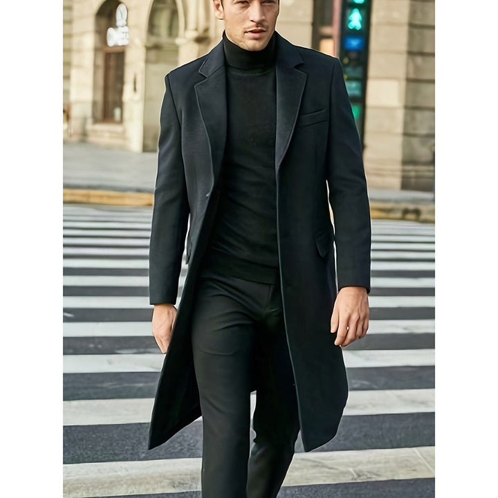 Draven | Herren Wintermantel Langer Wollmix-Mantel - Grey - Image 2