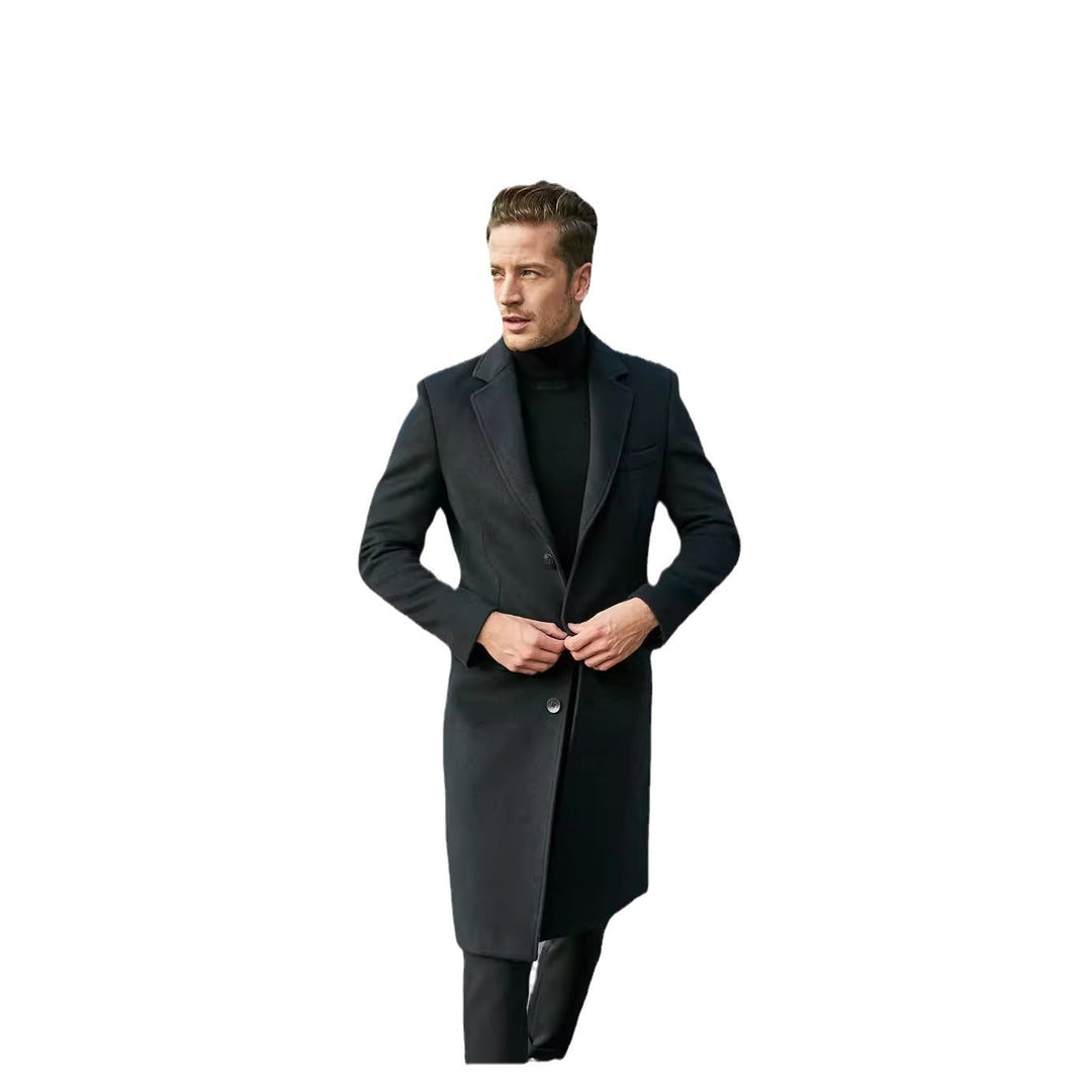Draven | Herren Wintermantel Langer Wollmix-Mantel - Grey - Image 5