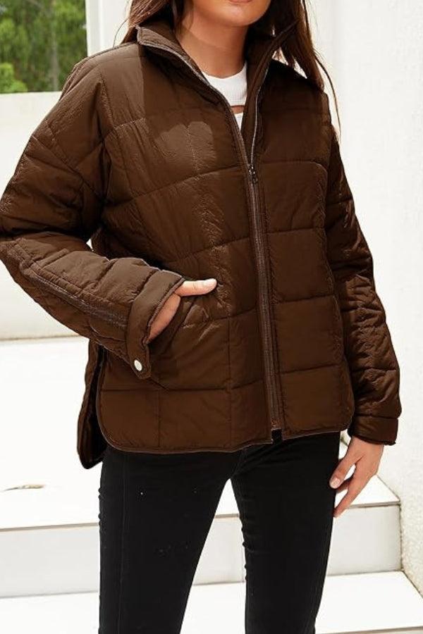 Dravenna | Damen Winterjacke Steppjacke Braun - Brown - Image 1