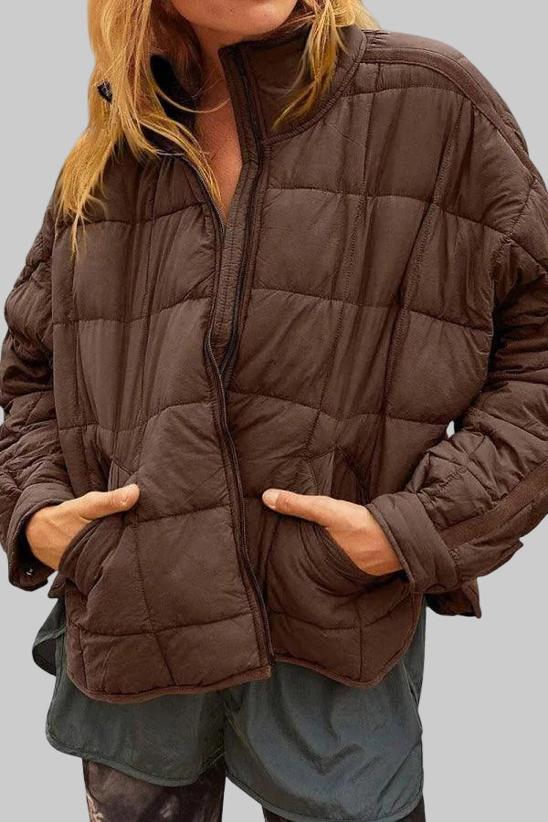 Dravenna | Damen Winterjacke Steppjacke Braun - Brown - Image 19