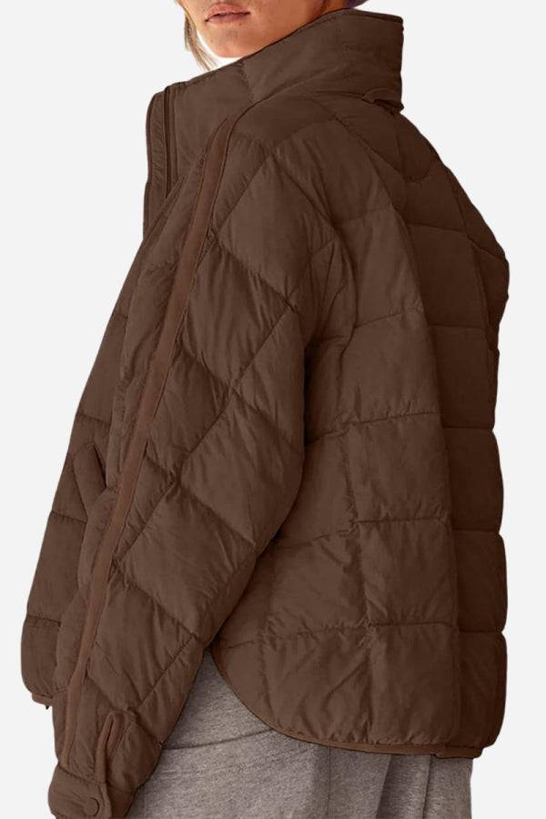 Dravenna | Damen Winterjacke Steppjacke Braun - Brown - Image 2