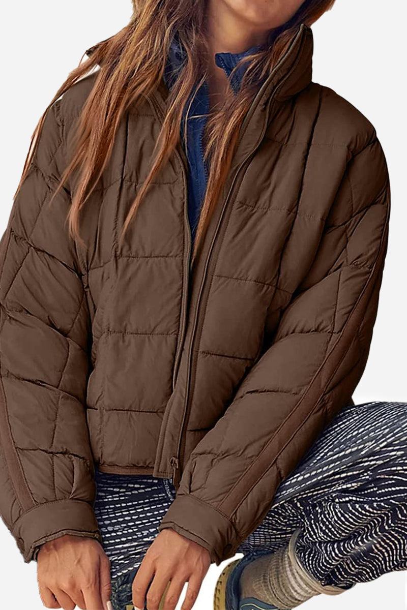 Dravenna | Damen Winterjacke Steppjacke Braun - Brown - Image 3
