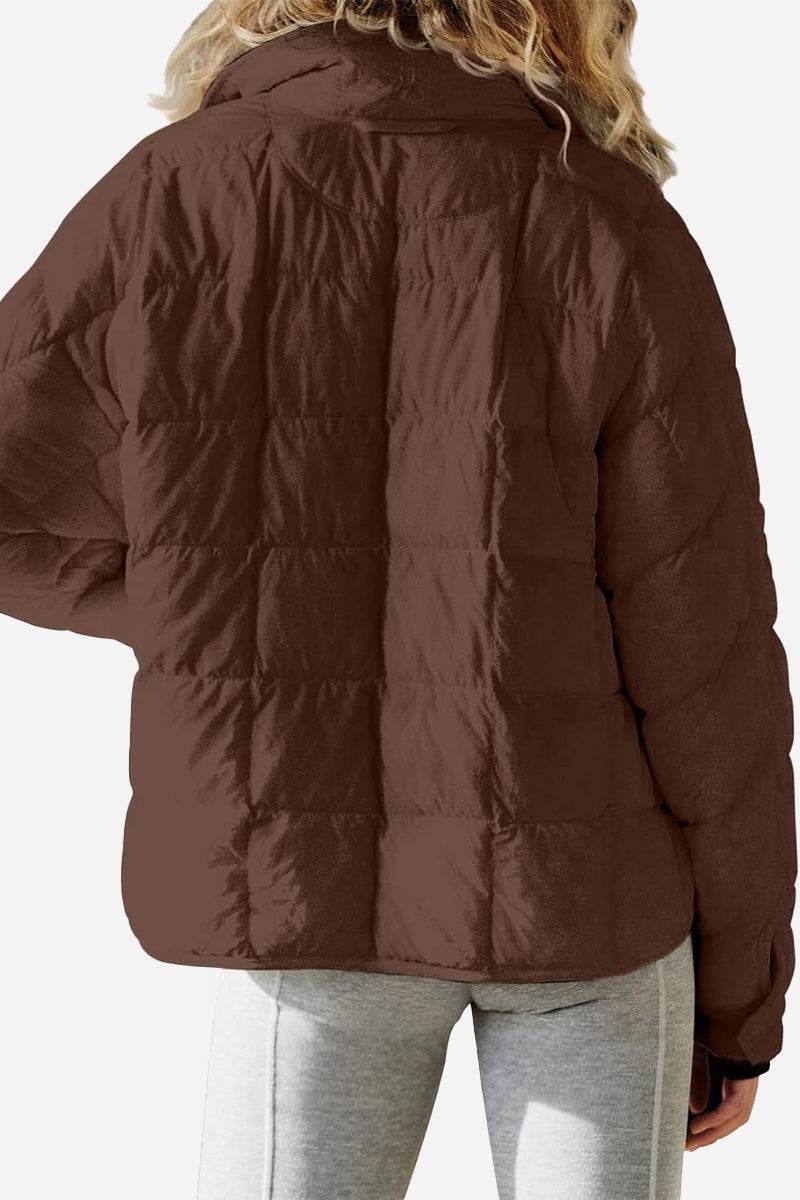 Dravenna | Damen Winterjacke Steppjacke Braun - Brown - Image 4