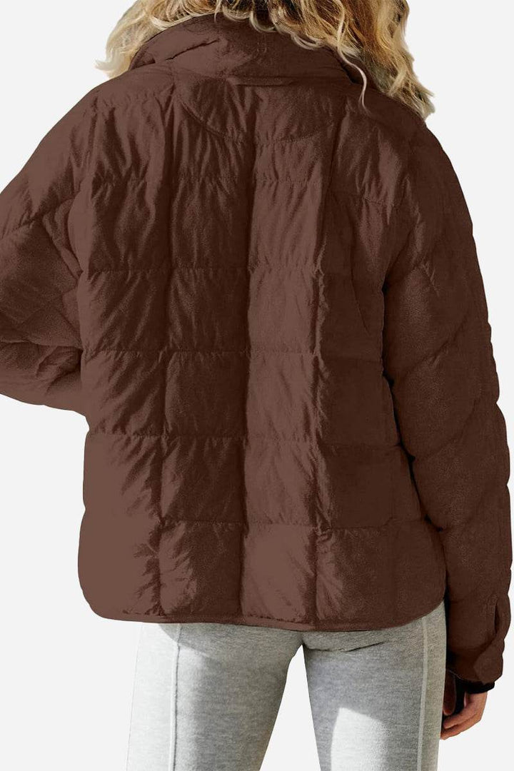 Dravenna | Damen Winterjacke Steppjacke Braun - Brown - Image 4