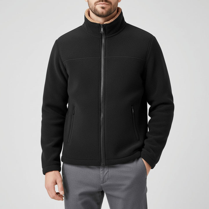 Dravion | Herren Teddyjacke Fleecejacke mit Stehkragen - Camel - Image 2