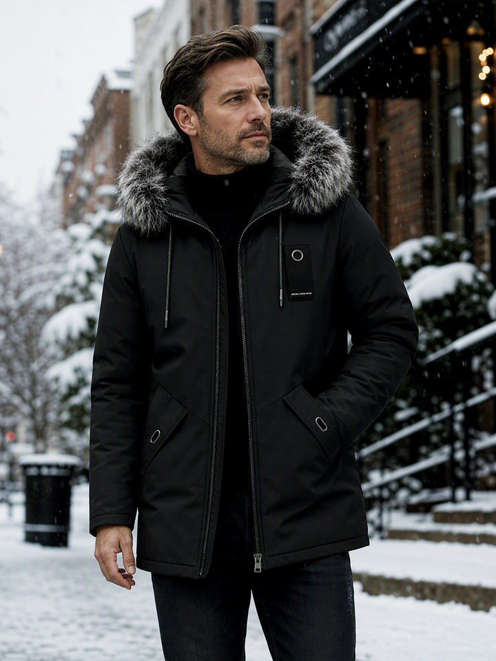 Dravkel | Herren Winterjacke Wattierter Parka mit Kapuze - Grey - Image 2