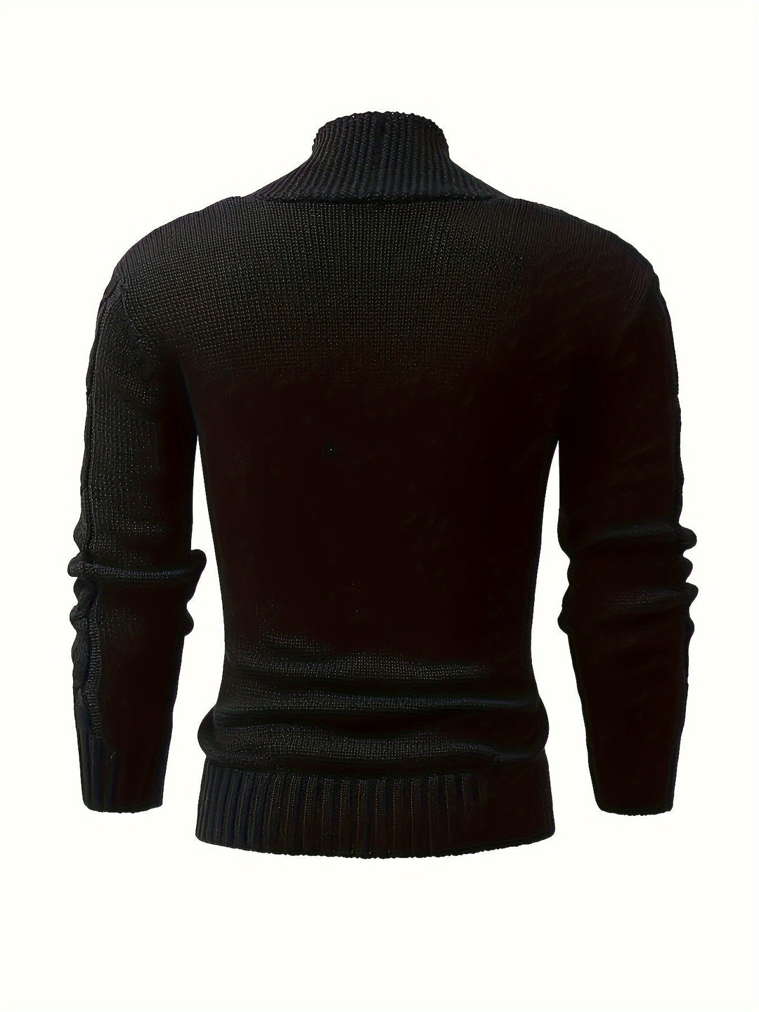 Dravken | Herren Strickjacke Zopfmuster Schalkragen - Black - Image 4