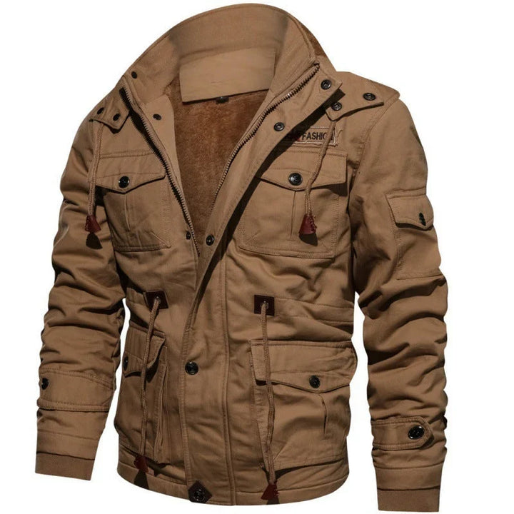 Dravkon | Herren Winterjacke Gefüttert mit Kapuze - Black - Image 5