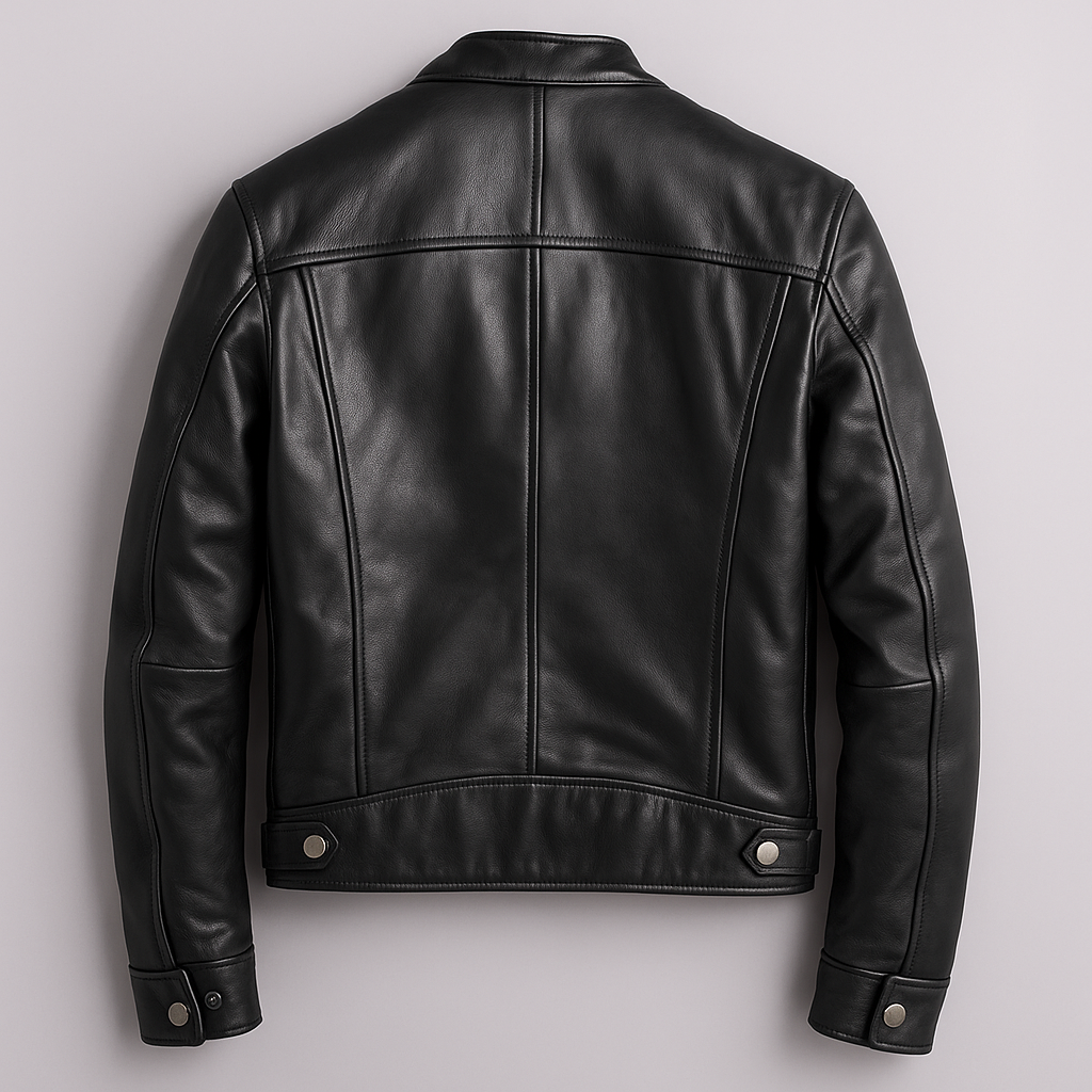 Dravok | Herren Lederjacke Bikerjacke mit Reißverschluss - Image 7
