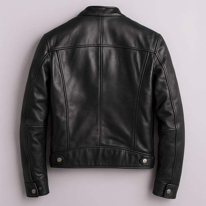 Dravok | Herren Lederjacke Bikerjacke mit Reißverschluss - Image 7