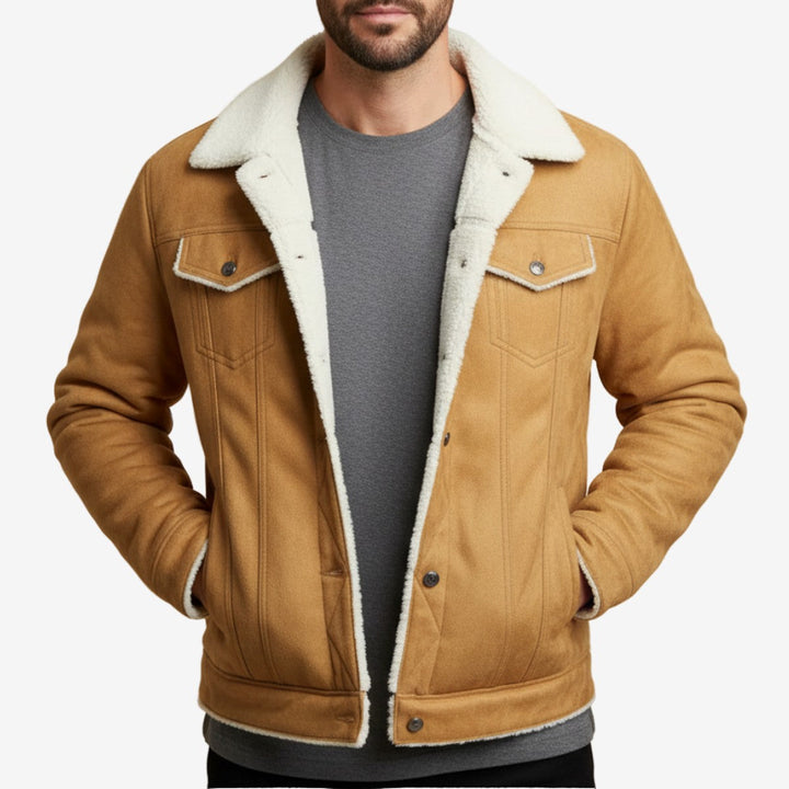 Dravok | Herren Teddyjacke Sherpa Gefüttert - Camel - Image 1