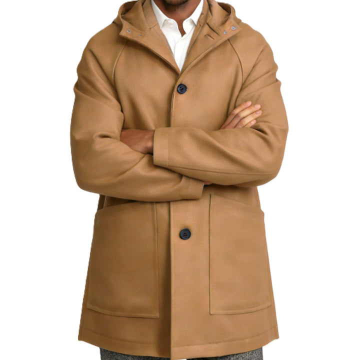 Dravok | Herren Wintermantel mit Kapuze - Black - Image 6