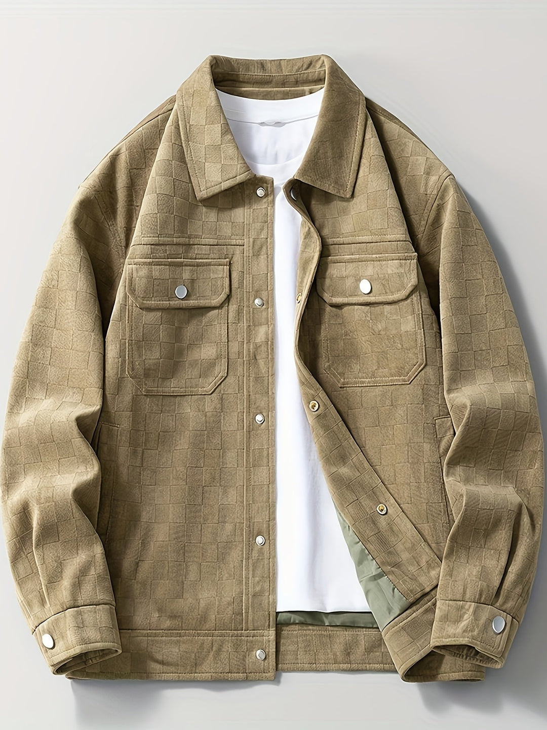 Dravorn | Herren Karo-Jacke mit Druckknöpfen - Black - Image 10