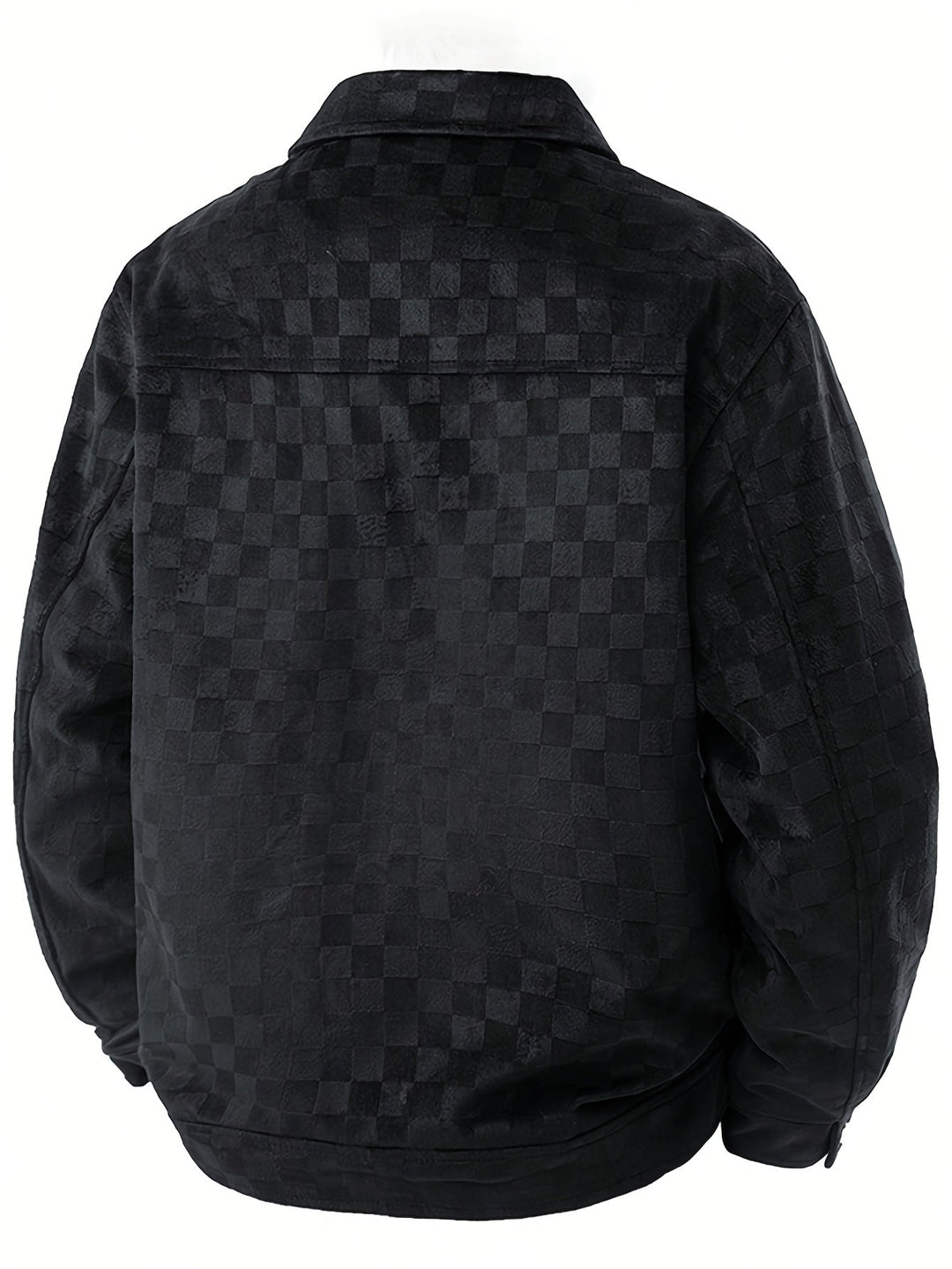 Dravorn | Herren Karo-Jacke mit Druckknöpfen - Black - Image 3