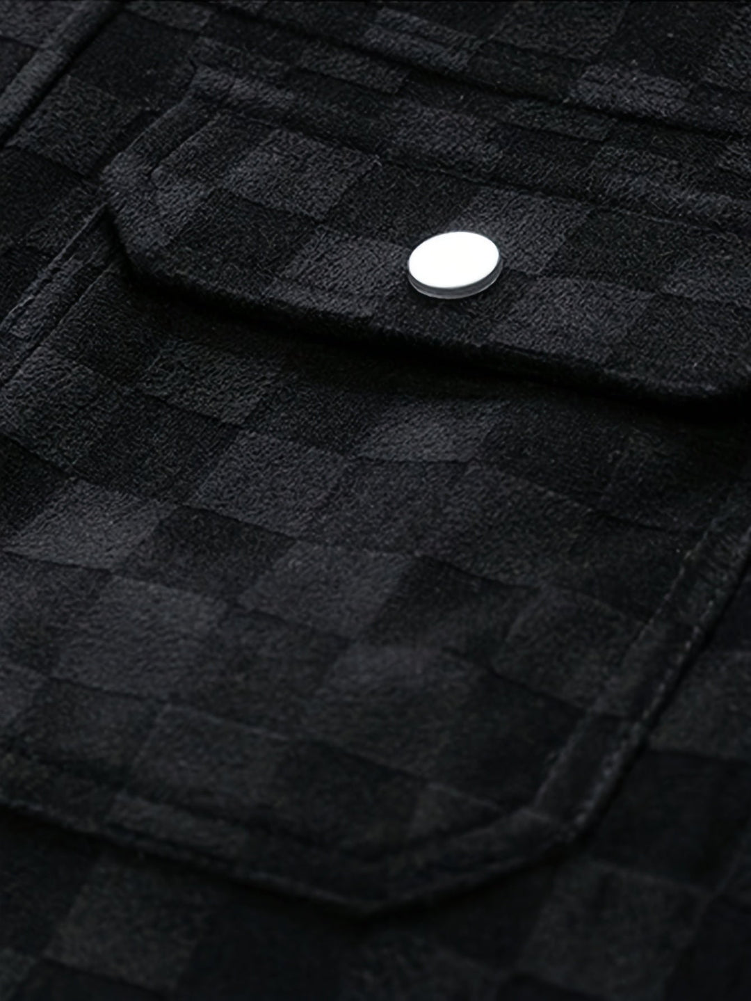 Dravorn | Herren Karo-Jacke mit Druckknöpfen - Black - Image 5