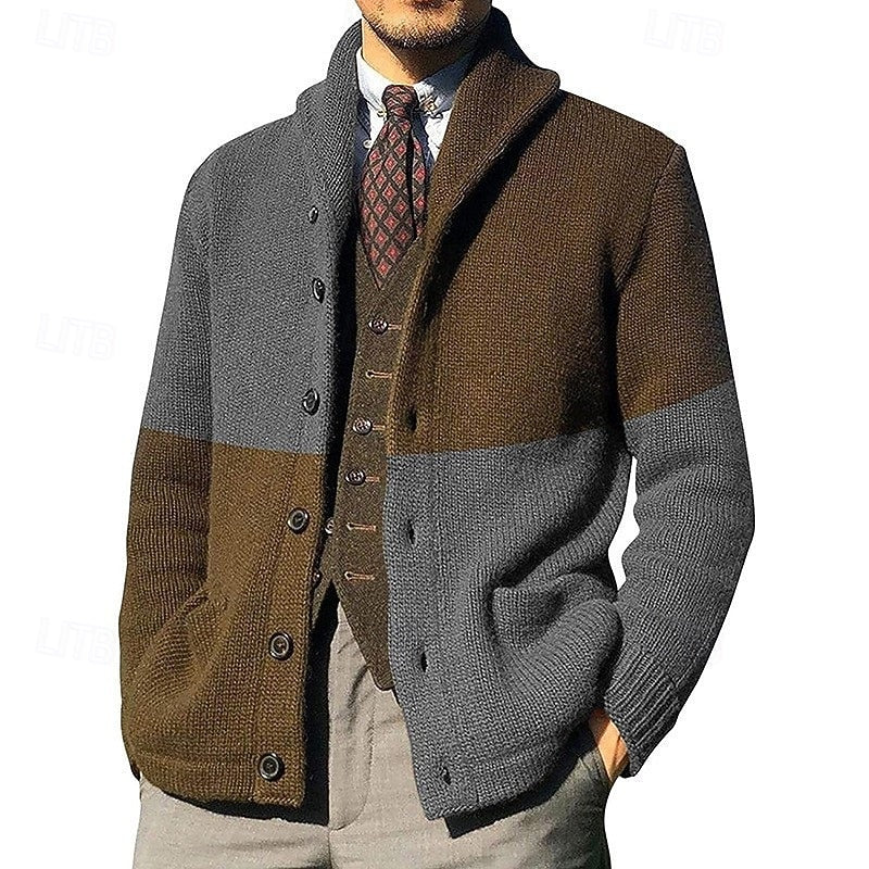 Dravorn | Herren Strickjacke Colour-Block Cardigan - Image 2