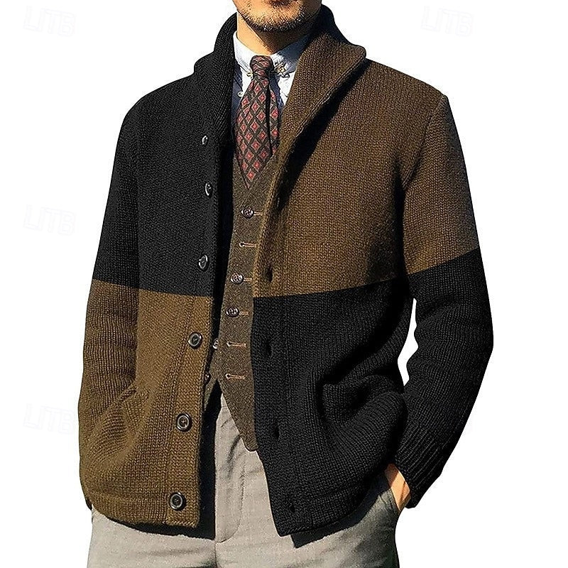 Dravorn | Herren Strickjacke Colour-Block Cardigan - Image 3