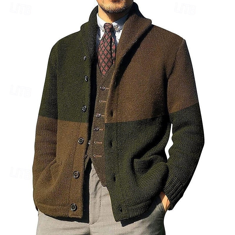 Dravorn | Herren Strickjacke Colour-Block Cardigan - Image 4