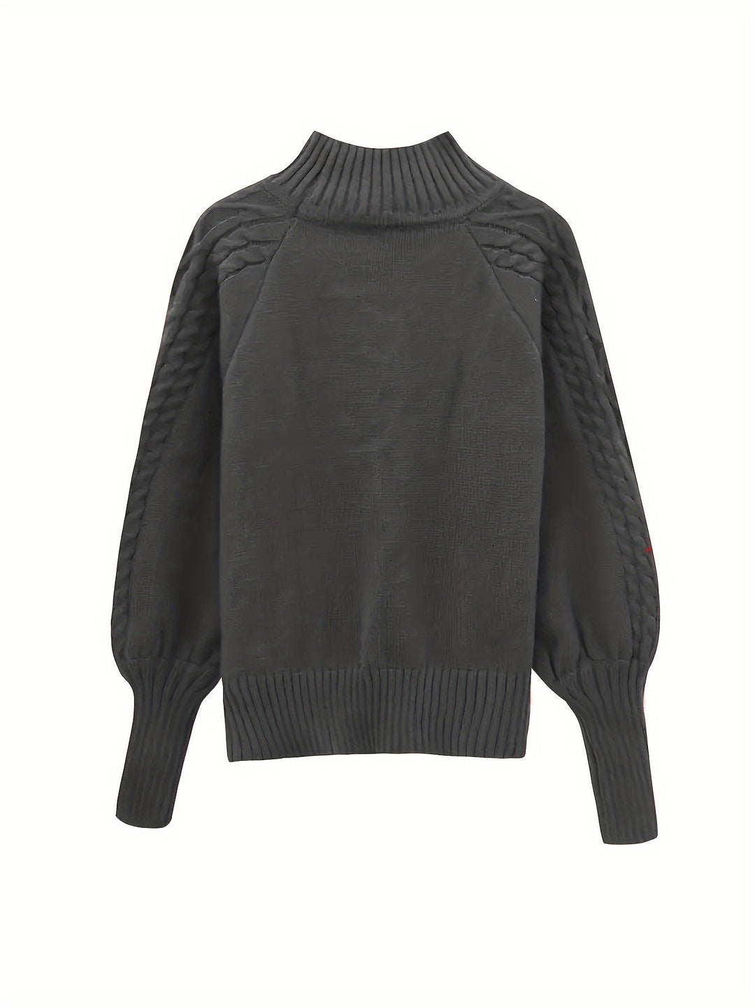 Rowena | Damen Zopfmuster Strickpullover mit Rollkragen - Green - Image 8