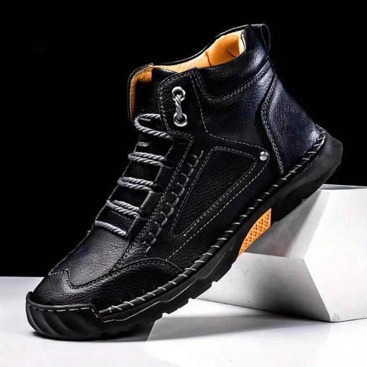 Dravyn | Herren Lederstiefel Schnürstiefel Outdoor - Black - Image 3