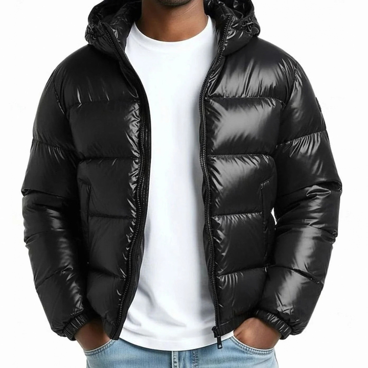 Drenvold | Herren Winterjacke Gefütterte Pufferjacke mit Kapuze - Olive Green - Image 3