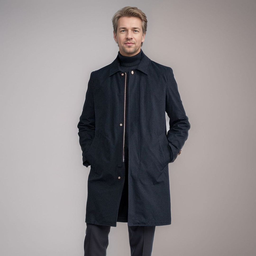 Drevon | Herren Wintermantel Langer Gehrock - Navy - Image 1