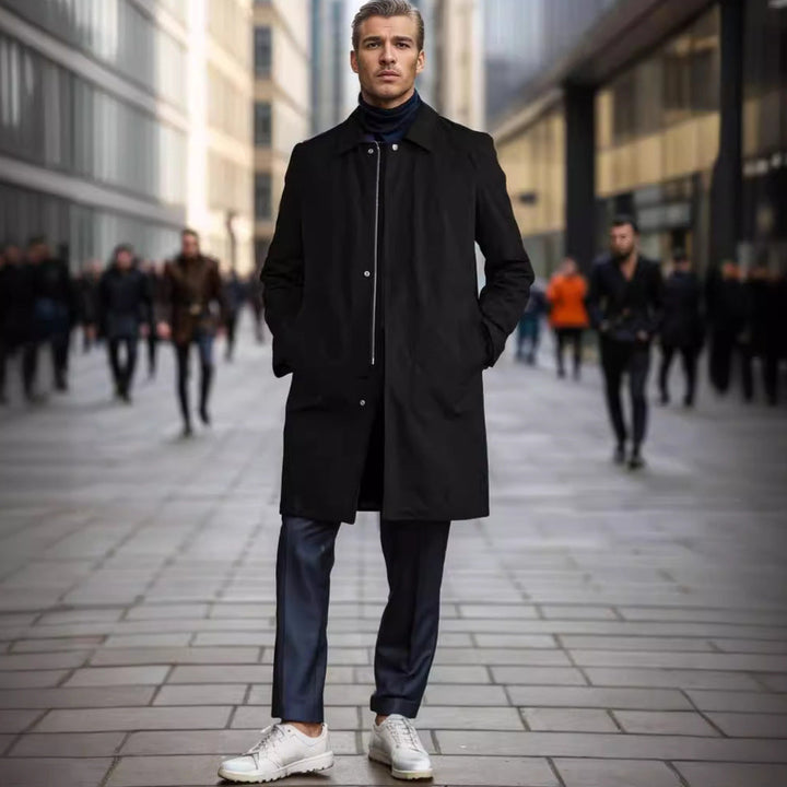 Drevon | Herren Wintermantel Langer Gehrock - Navy - Image 2