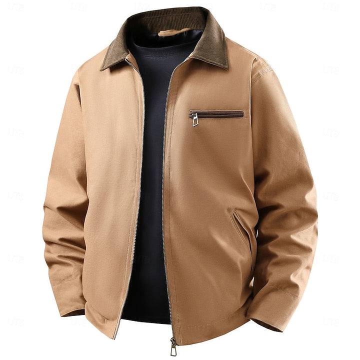 Drevorn | Herren Übergangsjacke mit Kordsamt-Kragen - Khaki - Image 11
