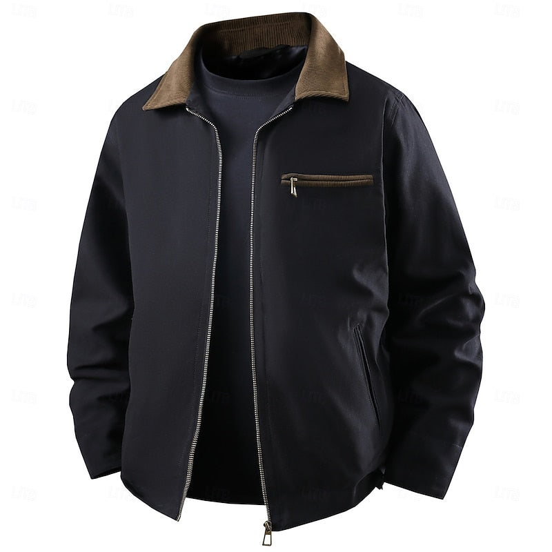 Drevorn | Herren Übergangsjacke mit Kordsamt-Kragen - Khaki - Image 12