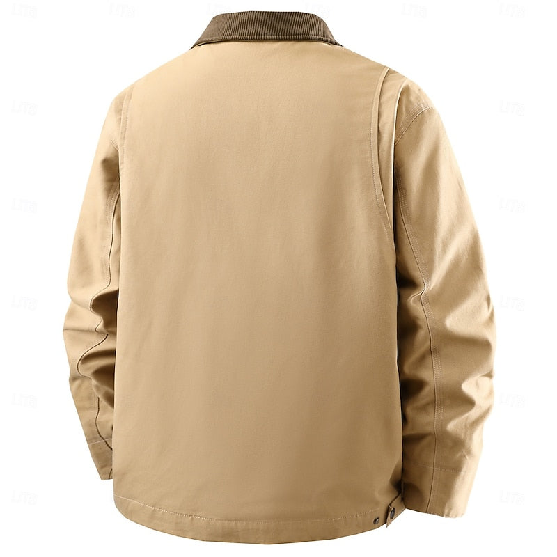 Drevorn | Herren Übergangsjacke mit Kordsamt-Kragen - Khaki - Image 2