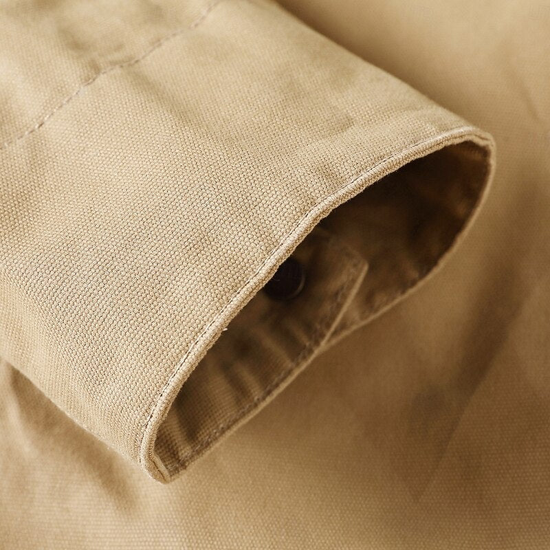 Drevorn | Herren Übergangsjacke mit Kordsamt-Kragen - Khaki - Image 4