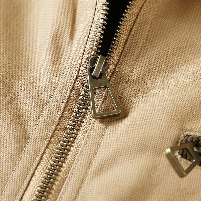 Drevorn | Herren Übergangsjacke mit Kordsamt-Kragen - Khaki - Image 6