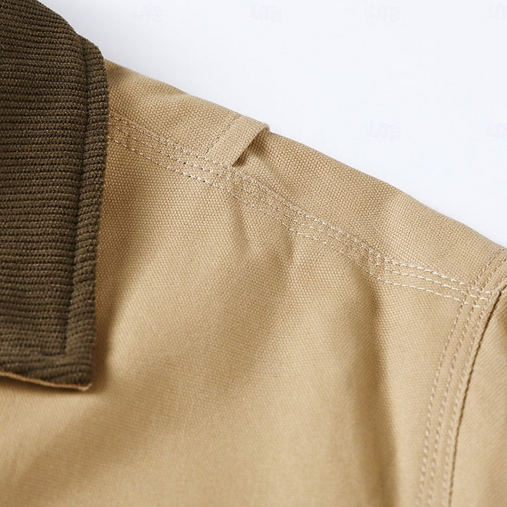 Drevorn | Herren Übergangsjacke mit Kordsamt-Kragen - Khaki - Image 7