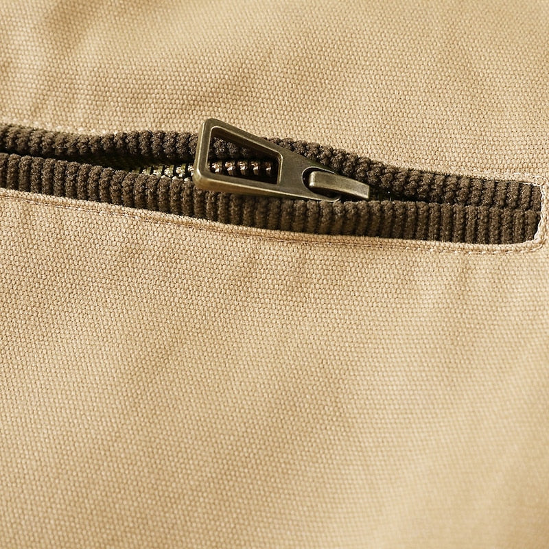 Drevorn | Herren Übergangsjacke mit Kordsamt-Kragen - Khaki - Image 8