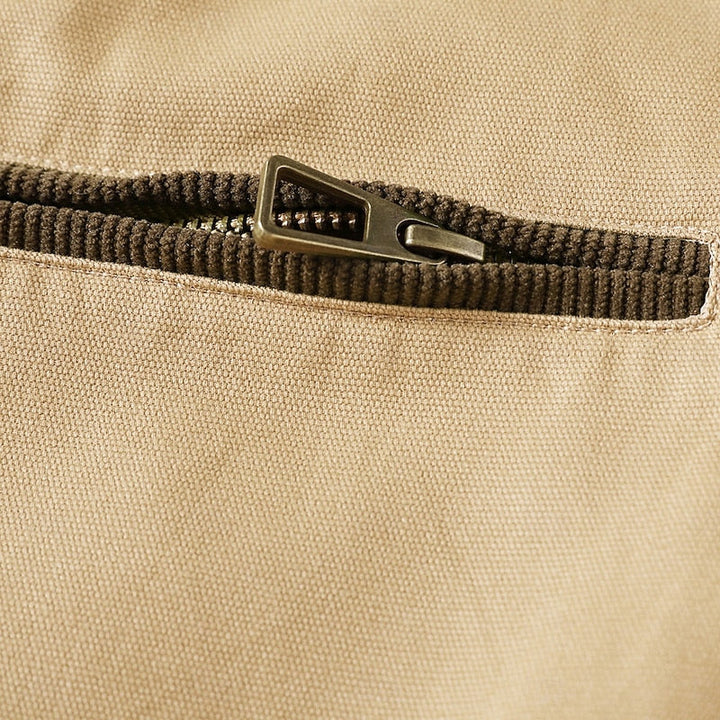Drevorn | Herren Übergangsjacke mit Kordsamt-Kragen - Khaki - Image 8