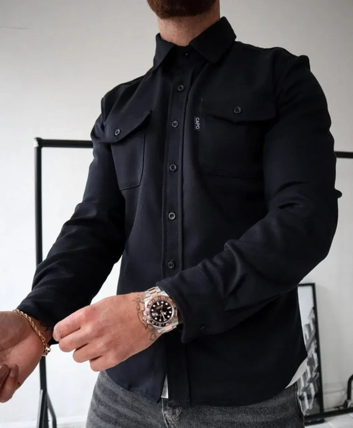 Drevorn | Herren Hemdjacke Overshirt - Taupe - Image 6