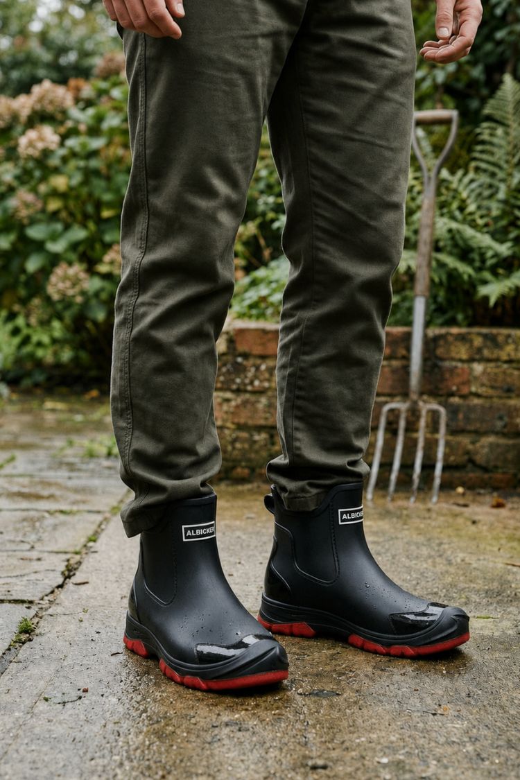 Drevorn | Herren Stiefel Schwarz Schlupfboots Rote Sohle - Black - Image 4