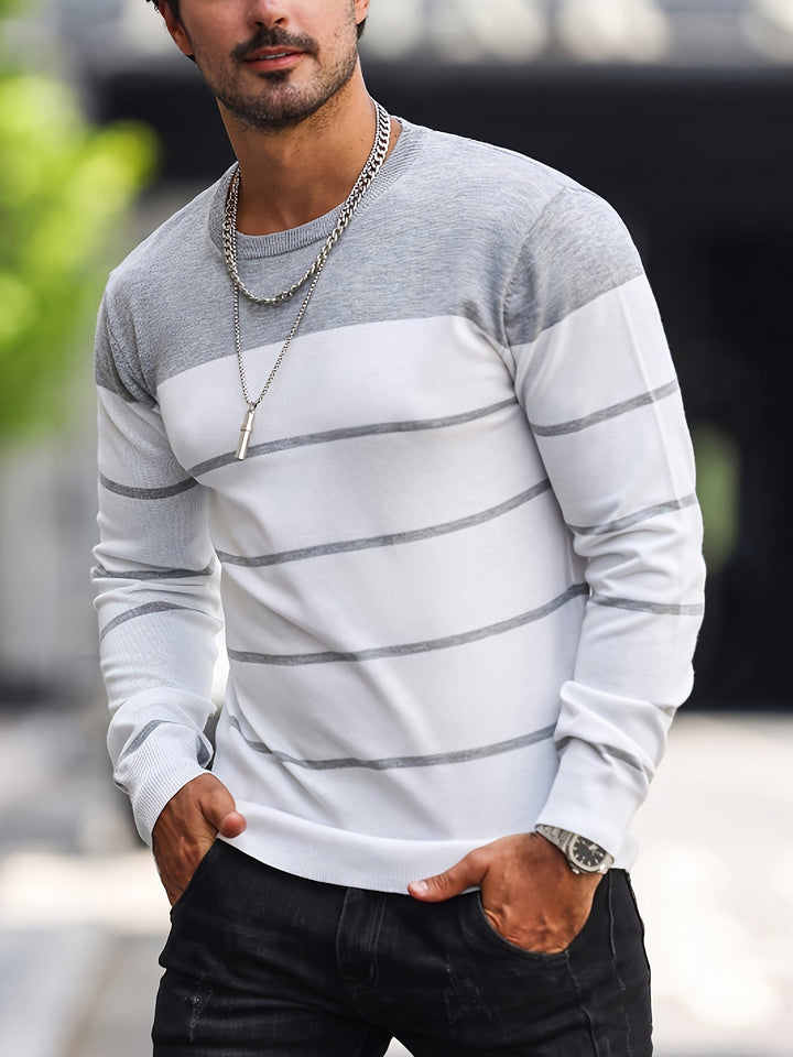Drevorn | Herren Strickpullover Gestreift Rundhals - Image 1
