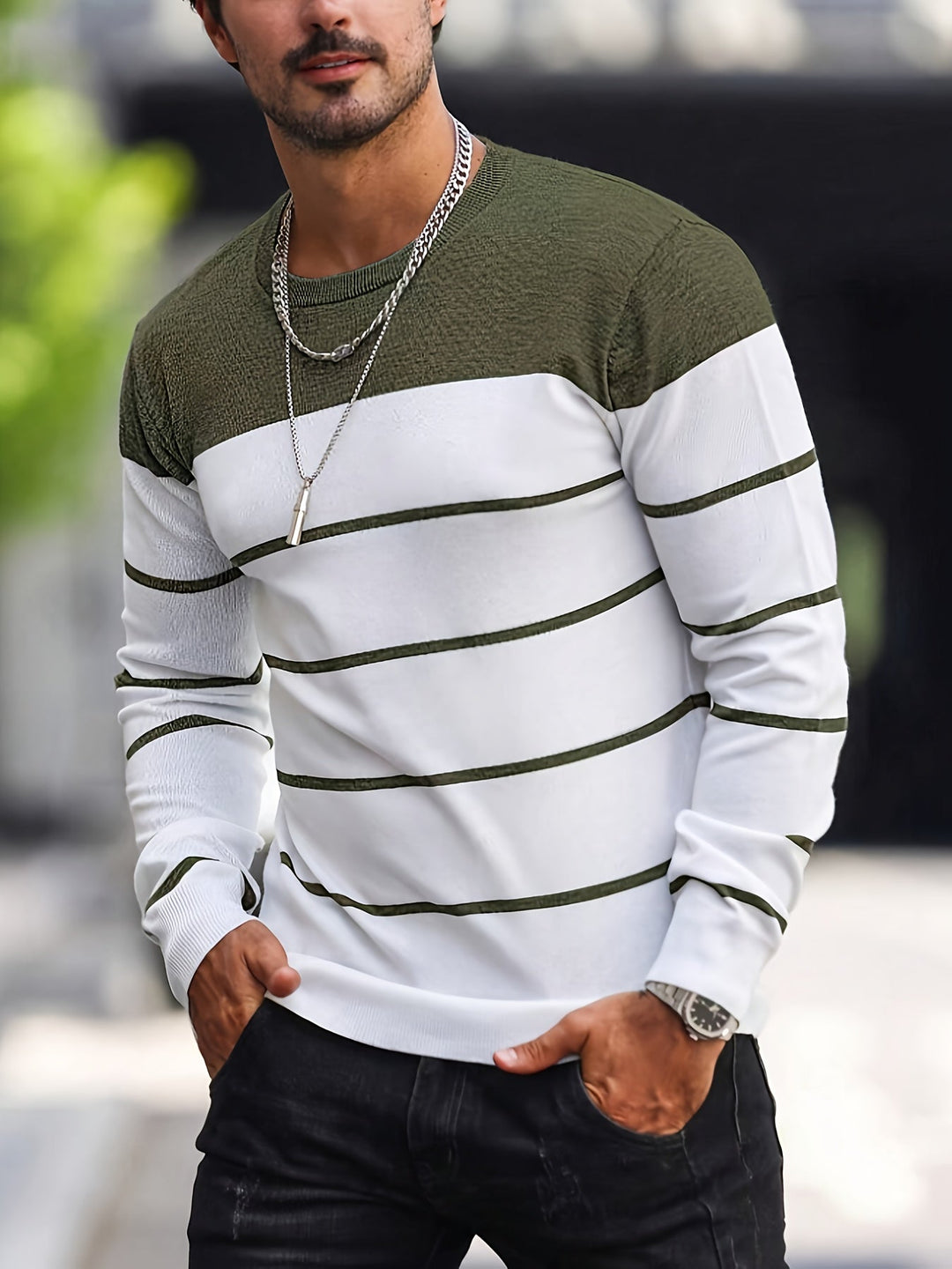 Drevorn | Herren Strickpullover Gestreift Rundhals - Image 14