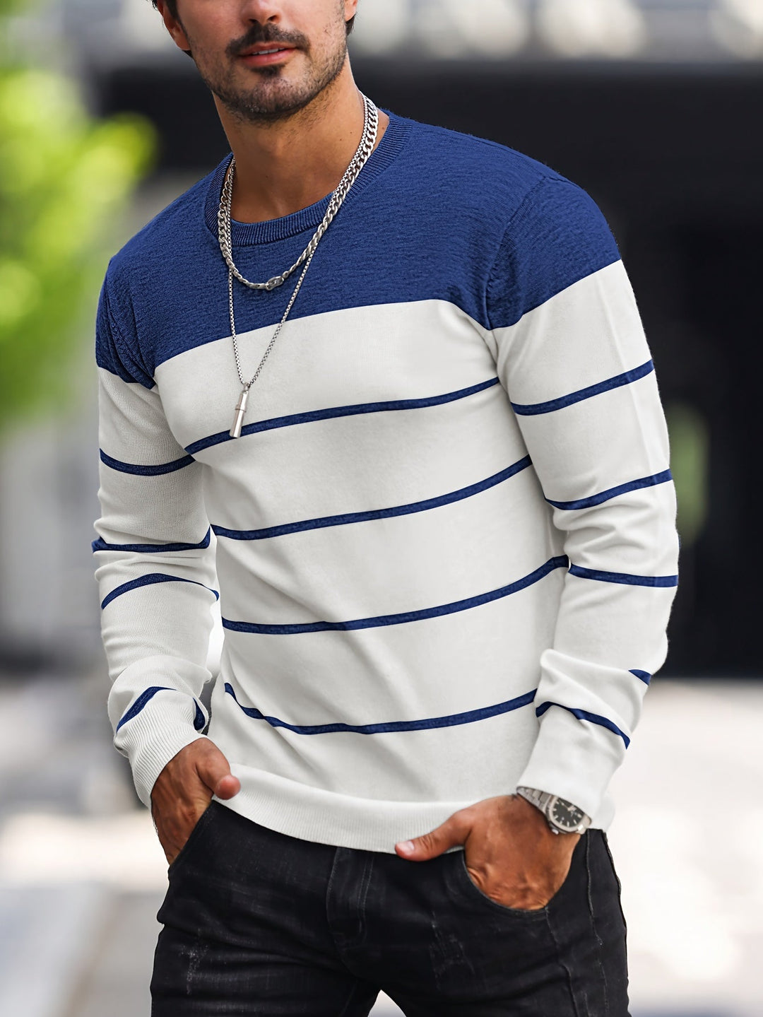 Drevorn | Herren Strickpullover Gestreift Rundhals - Image 16