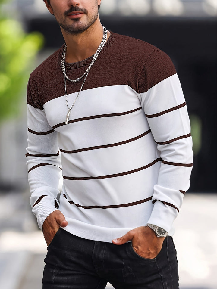 Drevorn | Herren Strickpullover Gestreift Rundhals - Image 2