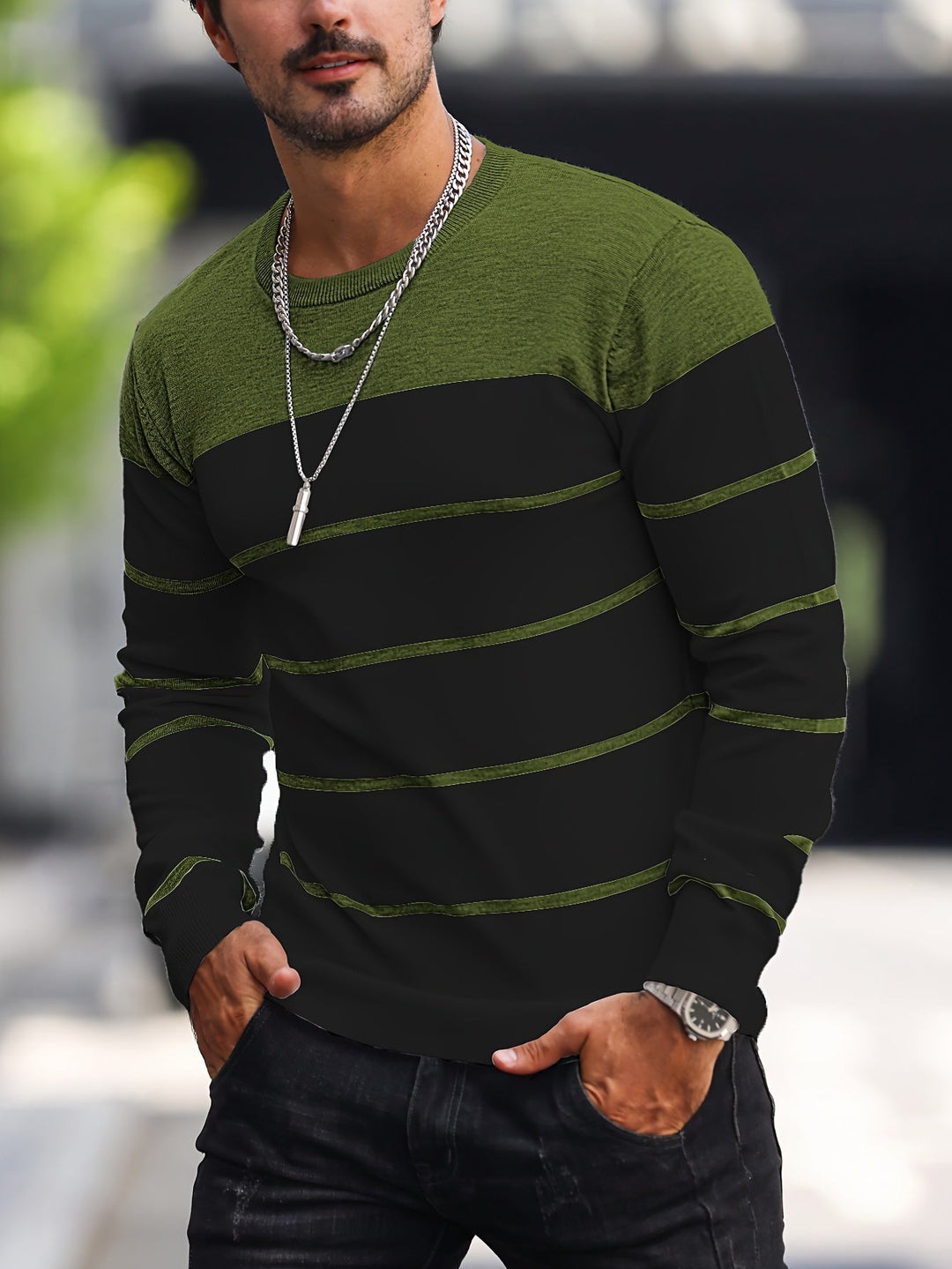 Drevorn | Herren Strickpullover Gestreift Rundhals - Image 21