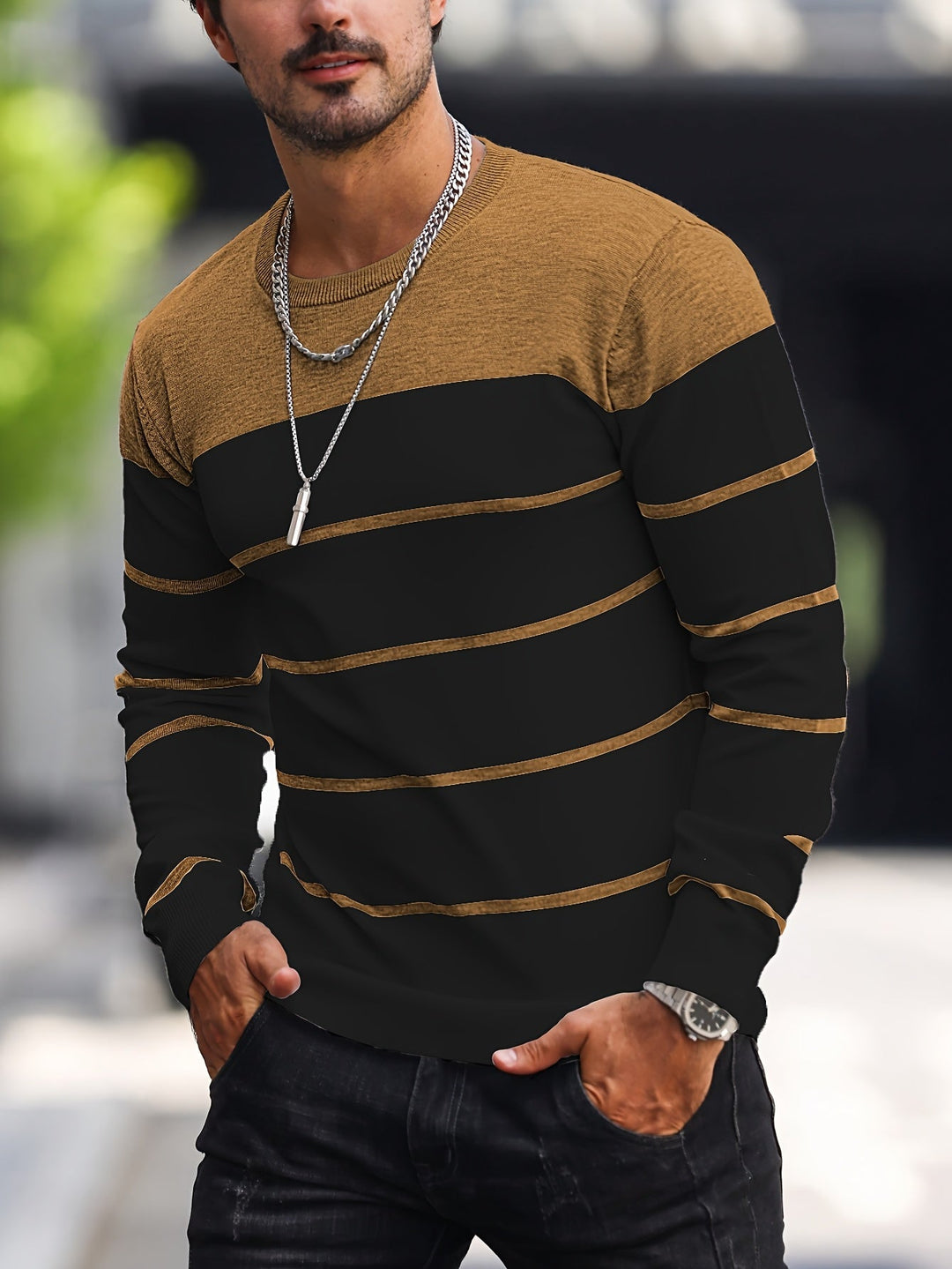Drevorn | Herren Strickpullover Gestreift Rundhals - Image 22