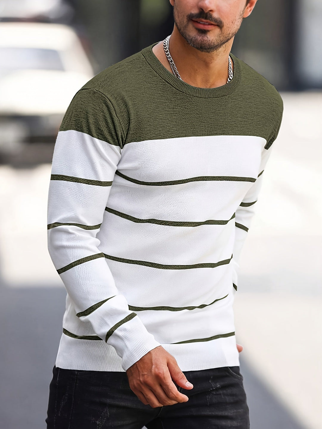 Drevorn | Herren Strickpullover Gestreift Rundhals - Image 5